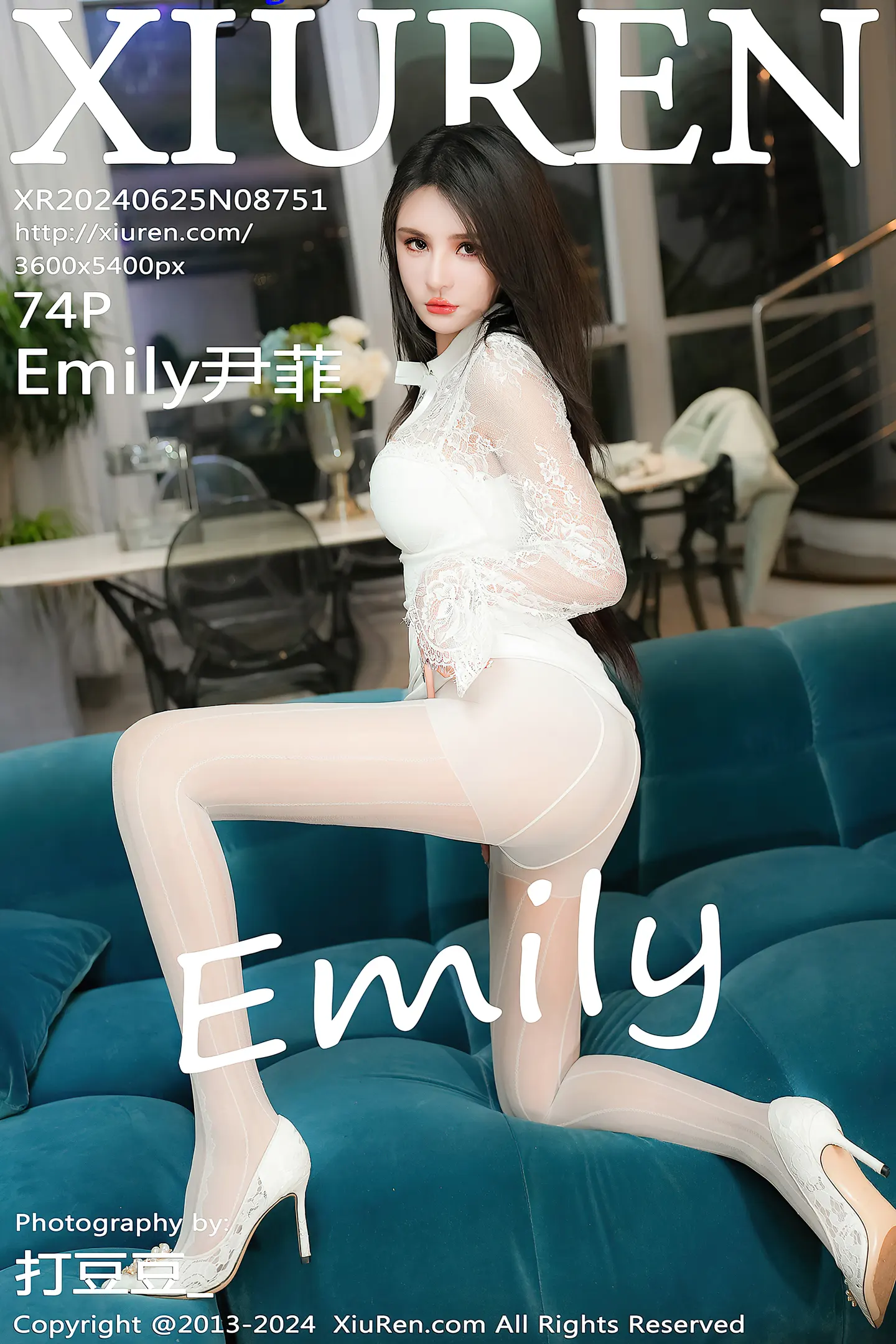 [XiuRen秀人网]No.8751_模特Emily尹菲性感白色连衣短裙配超薄白丝秀完美身材诱惑写真74P-秀人网 - XiuRen.Space